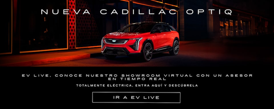 Conoce la nueva Cadillac Optiq, SUV compacta 100% eléctrica. ¡Entra a EV Live, nuestro showroom virtual con un asesor en tiempo real!