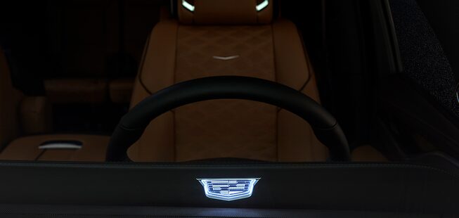 Volante forrado en piel, calefactable y controles para radio