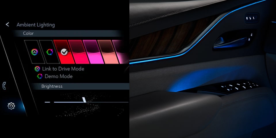 Cadillac Escalade-V 2024, camioneta grande de lujo con iluminación ambiental
