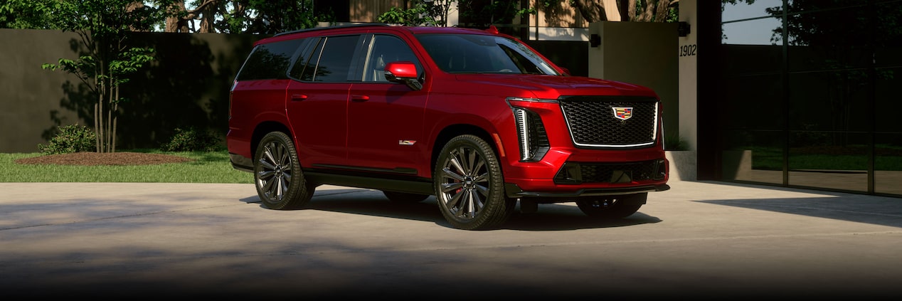 Diseño exterior poderoso y sofisticado de la nueva Cadillac Escalade-V 2025, camioneta grande de lujo