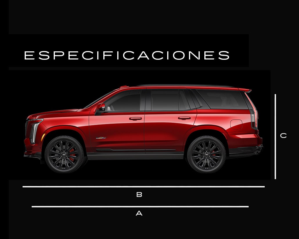 Dimensiones de la nueva Cadillac Escalade-V 2025, camioneta grande de lujo