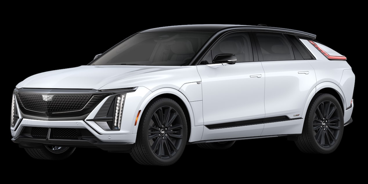 Cadillac Lyriq-V color Polar White Tri Metallic