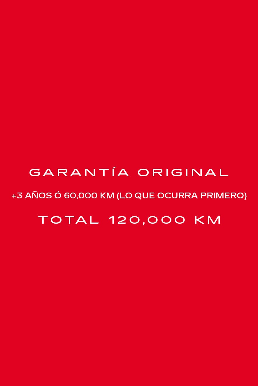 Garantía original más 3 años o 60,000 km